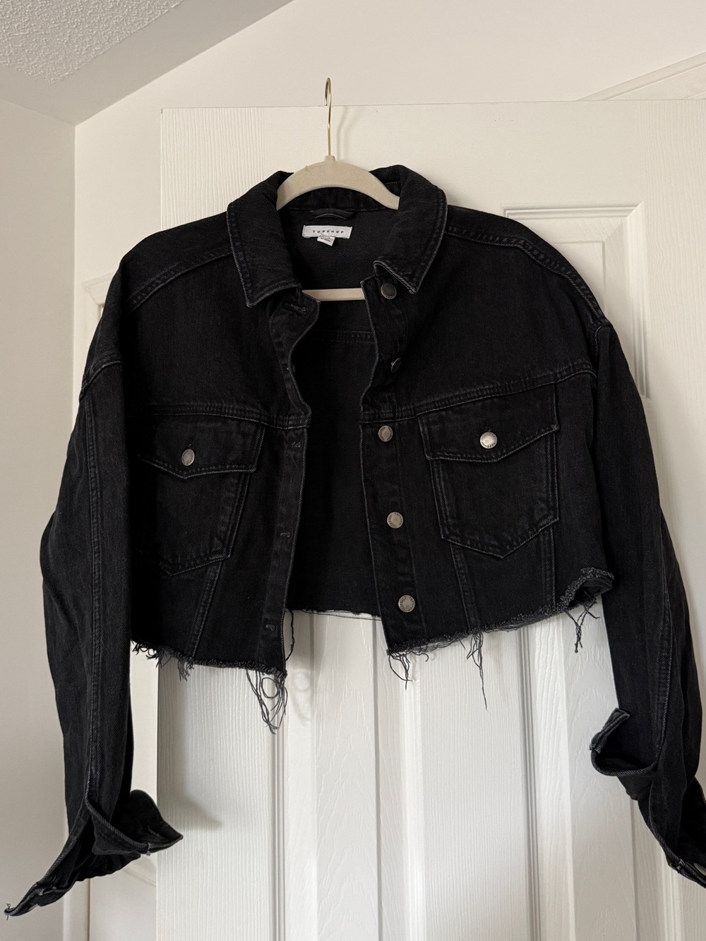 Topshop Cropped Denim Jacket